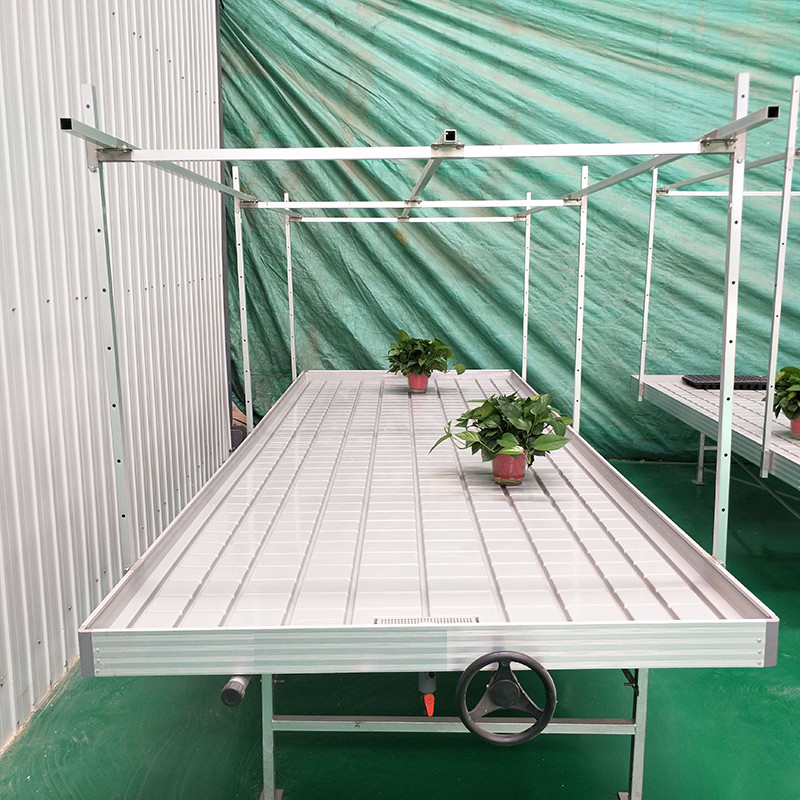 Ebb Flow Custom Double Layers Flood Grow Table Seedbed Bench Rolling Bench قابل جابجایی و مناسب برای گل ها
