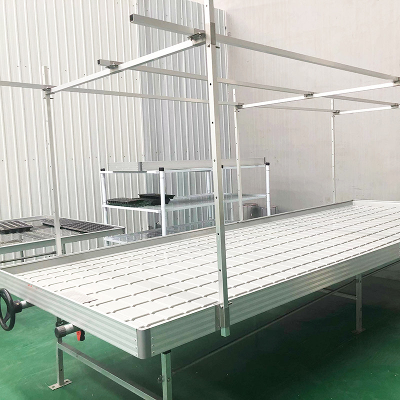 Ebb Flow Custom Double Layers Flood Grow Table Seedbed Bench Rolling Bench قابل جابجایی و مناسب برای گل ها